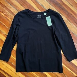 Chicos Collette 3/4 Sleeve Top Stretchy NWT Sz 1 Small